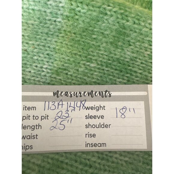 Motel Green Gradient Small Button-Up Cardigan Sweater Polyester/Wool Blend - Picture 14 of 15